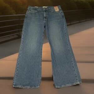 Levi's '94 Baggy Women's Wide-Leg Bootcut Denim Blue Jeans 34 x 31, Size 34 NEW